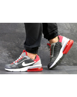 Мужские кроссовки Nike Air Max серые с красным