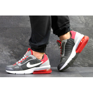 Чоловічі кросівки Nike Air Max сірі з червоним