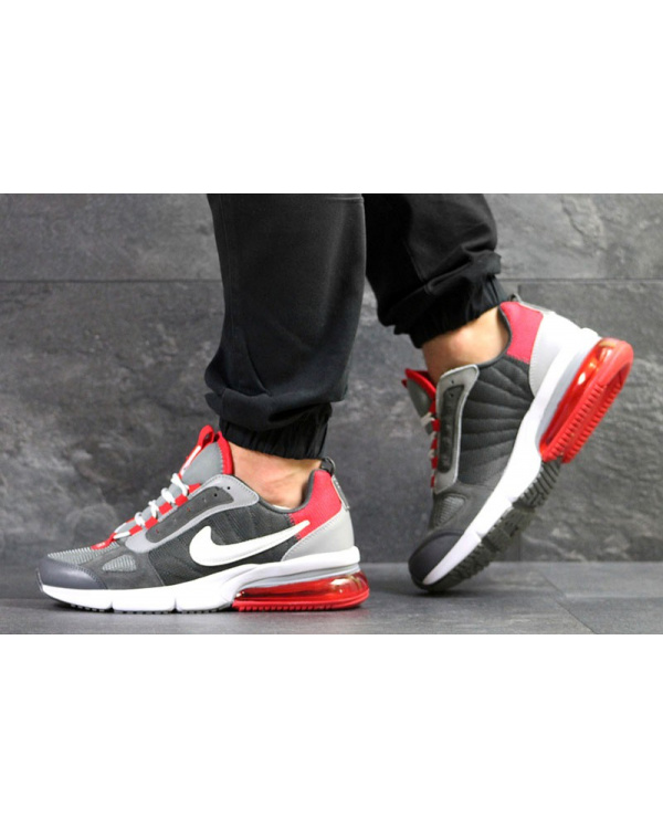 Чоловічі кросівки Nike Air Max сірі з червоним