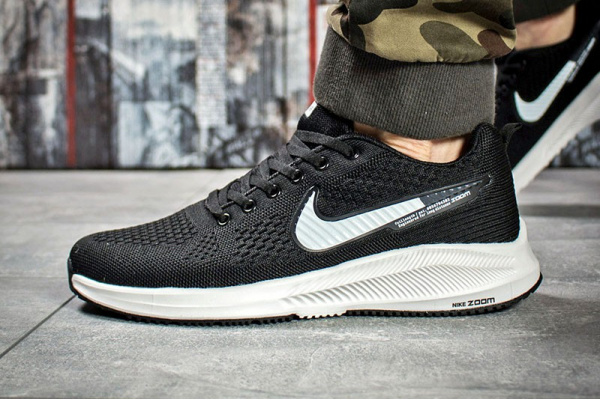 Мужские кроссовки Nike Air Zoom черные с белым