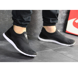 Мужские кроссовки Nike Free Run 3.0 Slip On черные с белым
