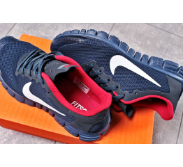 Мужские кроссовки Nike Free Run 3.0 V2 темно-синие с белым