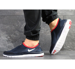 Мужские кроссовки Nike Free Run Slip On темно-синие с белым