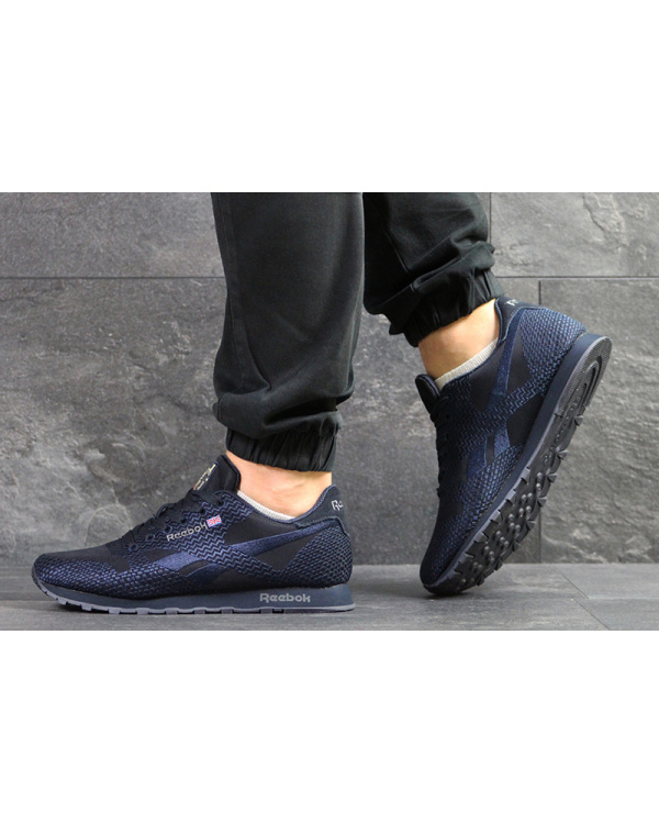 Мужские кроссовки Reebok Classic Runner Jacquard темно-синие