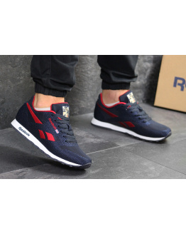 Чоловічі кросівки Reebok Classic Runner Jacquard темно-сині з червоним