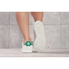 Женские кроссовки Adidas Stan Smith белые с зеленым
