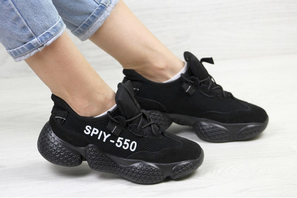 Женские кроссовки Adidas Yeezy SPIY-550 черные