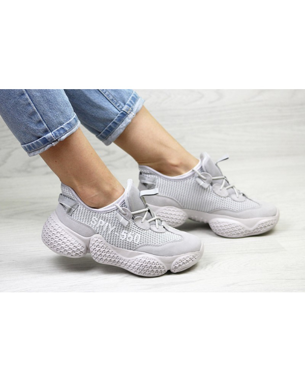 Жіночі кросівки Adidas Yeezy SPIY-550 сірі