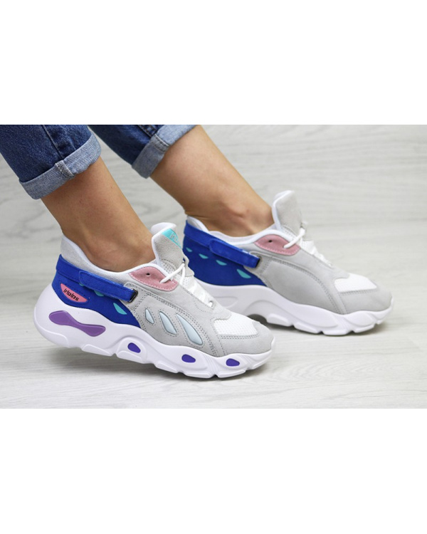 Женские кроссовки Balenciaga серые с синим