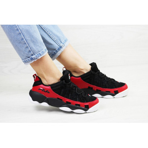 Купить Женские кроссовки Fila Spagetti Low черные с красным