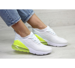 Женские кроссовки Nike Air Max 270 белые с неоновым