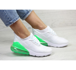 Женские кроссовки Nike Air Max 270 белые с зеленым