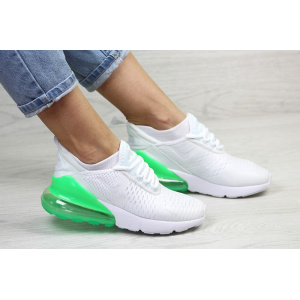 Женские кроссовки Nike Air Max 270 белые с зеленым