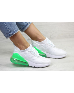 Жіночі кросівки Nike Air Max 270 білі з зеленим