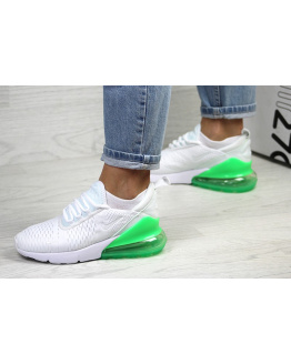 Жіночі кросівки Nike Air Max 270 білі з зеленим