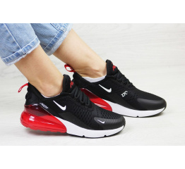 Женские кроссовки Nike Air Max 270 черные с белым и красным