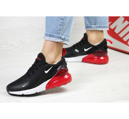 Женские кроссовки Nike Air Max 270 черные с белым и красным