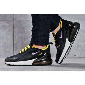 Женские кроссовки Nike Air Max 270 черные с желтым и розовым
