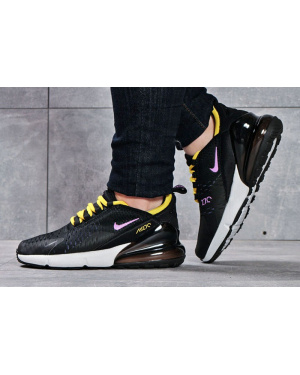 Жіночі кросівки Nike Air Max 270 чорні з жовтим и розовым