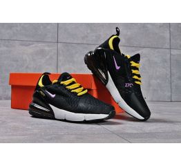 Женские кроссовки Nike Air Max 270 черные с желтым и розовым