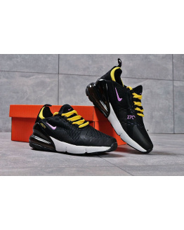 Жіночі кросівки Nike Air Max 270 чорні з жовтим и розовым