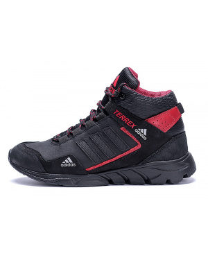 Чоловічі ботинки зимові Adidas TERREX чорні з червоним