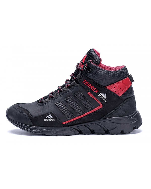 Чоловічі ботинки зимові Adidas TERREX чорні з червоним