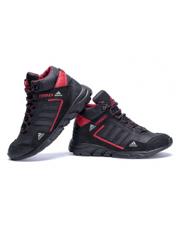 Чоловічі ботинки зимові Adidas TERREX чорні з червоним