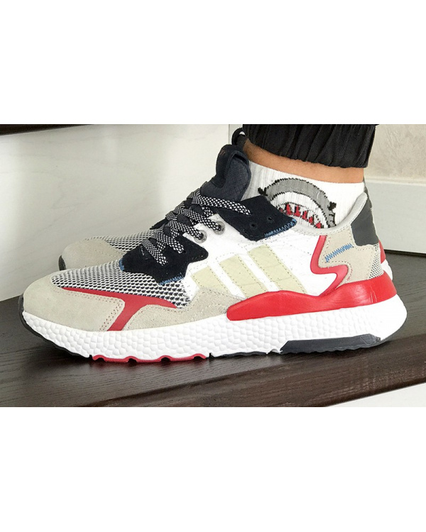 Чоловічі кросівки Adidas Nite Jogger BOOST білі з бежевим