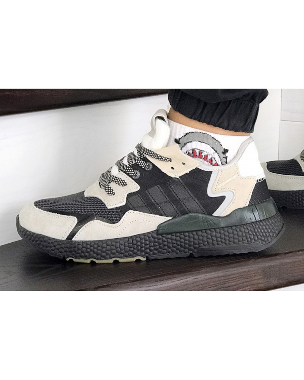 Чоловічі кросівки Adidas Nite Jogger BOOST бежеві з чорним