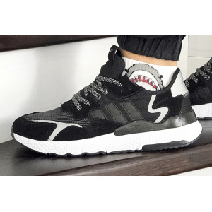 Мужские кроссовки Adidas Nite Jogger BOOST черные с белым