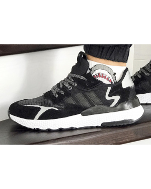 Чоловічі кросівки Adidas Nite Jogger BOOST чорні з білим