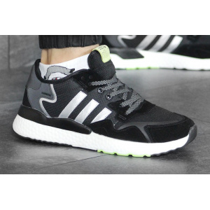 Мужские кроссовки Adidas Nite Jogger BOOST черные с белым