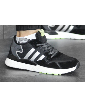 Чоловічі кросівки Adidas Nite Jogger BOOST чорні з білим