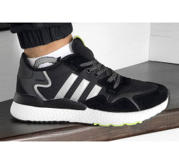 Мужские кроссовки Adidas Nite Jogger BOOST черные с белым