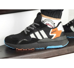 Мужские кроссовки Adidas Nite Jogger BOOST черные с серым