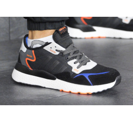 Мужские кроссовки Adidas Nite Jogger BOOST черные с серым и оранжевым