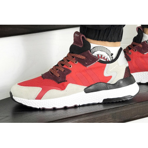 Мужские кроссовки Adidas Nite Jogger BOOST красные с бежевым