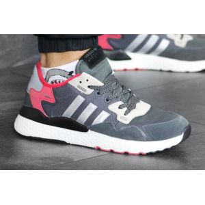 Мужские кроссовки Adidas Nite Jogger BOOST серые с красным