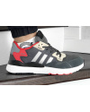 Купить Мужские кроссовки Adidas Nite Jogger BOOST серые с красным