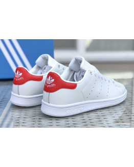 Чоловічі кросівки Adidas Stan Smith білі з червоним
