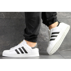 Чоловічі кросівки Adidas Superstar білі з чорним