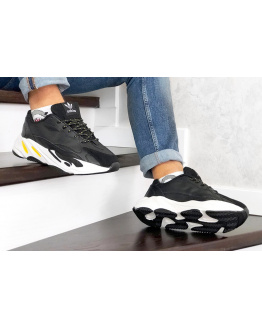 Чоловічі кросівки Adidas Yeezy Boost 700 V2 Static чорні з білим и желтым