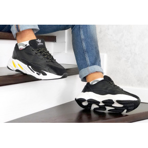 Мужские кроссовки Adidas Yeezy Boost 700 V2 Static черные с белым и желтым