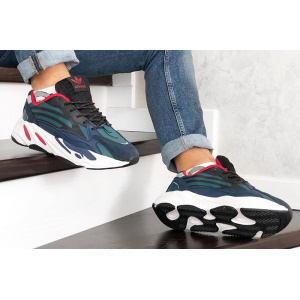 Мужские кроссовки Adidas Yeezy Boost 700 V2 Static синие с черным