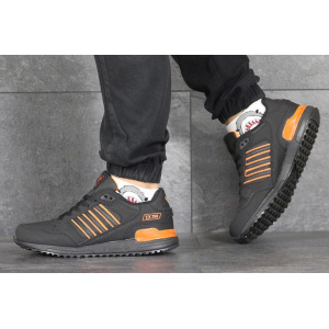 Мужские кроссовки Adidas ZX 750 черные с оранжевым