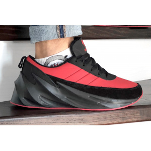 Мужские кроссовки на меху Adidas Sharks Fur красные с черным