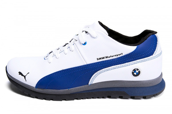 Мужские кроссовки на меху Puma BMW Motorsport белые с синим