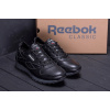Мужские кроссовки на меху Reebok Classic Leather Fur черные