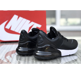 Мужские кроссовки Nike Air Max 270 Premium Leather черные с белым
